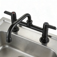 Robinet de lavabo de salle de bain noir mat de luxe léger, chaud/froid, en laiton massif, avec cartouche en laiton massif/céramique en option