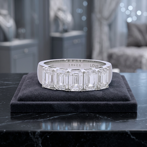 Bague éternelle en or 14 carats avec diamant CVD de laboratoire taille émeraude 2,5 carats, plaqué rhodium, certifiée IGI, cadeau de luxe pour femme - Product Image 2