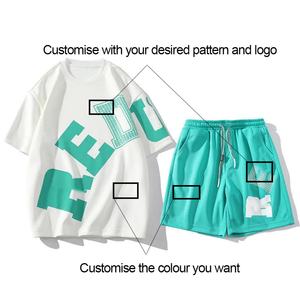 ชุดเซ็ตเสื้อยืดลายกราฟิกและกางเกงขาสั้นสองชิ้นสำหรับผู้ชาย แฟชั่นฤดูร้อนลำลอง พิมพ์ลายแขนสั้น - Product Image 2