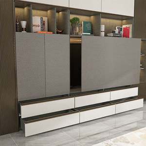 Innovador Sistema de Gestión de Cables de Madera con LED, Mueble de TV Contemporáneo Multifuncional con Estantes Ajustables para Sala de Estar - Product Image 2