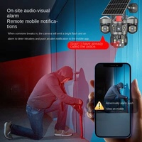 Caméra de surveillance solaire à triple objectif 360 degrés avec connectivité 4G LTE et surveillance à distance HD pour ferme, verger et maison