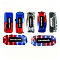 Lampe d'avertissement LED multifonction à clipser sur l'épaule, rechargeable, rouge et bleue, lampe torche stroboscopique, lampe de sécurité routière