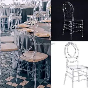 Großhandel Hotel Stapelbare transparente klare Chavari Tiffany Acryl Stühle für Hochzeiten und Bankett