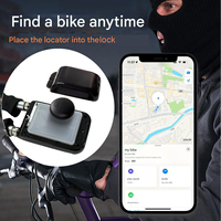 Antivol intelligent en acier avec chaîne, traceur mini certifié MFi dissimulé, étanche, anti-coupure, alarme de vibration 110 dB, sirène pour vélo