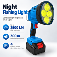 Projecteur LED industriel 2500LM pour la pêche de nuit, faisceau longue portée 300m, compatible avec la plateforme de batteries Makita 18V 20V, éclairage de chantier sans fil