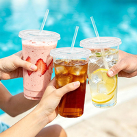 Gobelet en plastique PET personnalisé avec impression de logo, gobelet jetable pour café glacé, smoothie, boisson gazeuse, bière, gobelet en plastique pour aliments