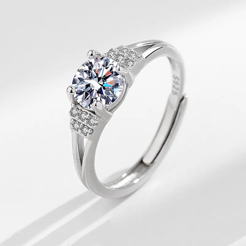 Anelli 925 in argento sterling gioielli anniversario regalo università sposa donne moissanite anello eternità