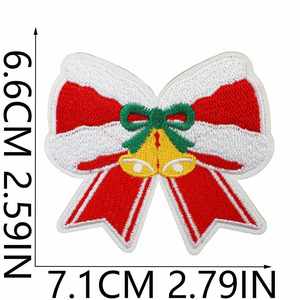 Accessoires vestimentaires écologiques thermocollants : Patch décoratif brodé motif nœud de Noël flocon de neige de dessin animé pour les fêtes - Product Image 5
