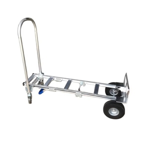 Customized Support Heavy Duty Platform Hand <b>Trolley</b> <b>with</b> Two-handle Grip and 5" <b>Wheels</b> for Storage & Tools Material Handling Use - Product Image 1