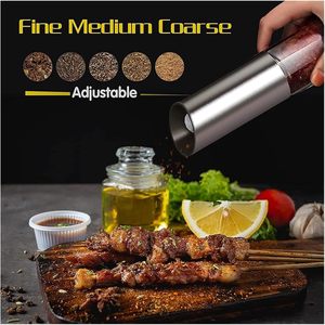 USB Rechargeable Electric Spice <b>Grinder</b> with Stainless Steel and Ceramic Burr Glass Jar Salt and <b>Pepper</b> <b>Grinder</b> - Product Image 5