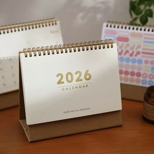 2025 Tùy Chỉnh Mini Bàn Nhỏ Lịch Phong Cách Mới Văn Phòng In Ấn Lịch Dập Nổi Nghệ Thuật Giấy Kim Loại Cuộn Dây Đồng Hồ Cho Bảng Sử Dụng - Product Image 6