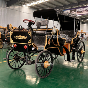 Carruaje de caballos de princesa eléctrico Black Royal Sightseeing Wagon de gama alta para bodas o turismo a la venta - Product Image 4