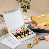 Boîte à truffes en plastique de 16 pièces, boîte à truffes en chocolat de luxe, boîte cadeau en carton rigide avec fermeture magnétique, boîtes en papier pour emballage