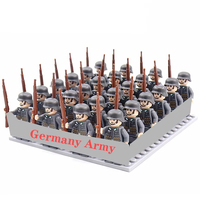 Ensemble de 24 Pièces Soldats de l'Armée Militaire Seconde Guerre Mondiale (WW2) Soviétiques, Américains, Britanniques, Allemands, Français – Blocs de Construction, Briques Modèles, Figurines d'Action, Armes et Jouets, Cadeau pour Enfants