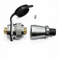 Connecteur circulaire d'aviation étanche P20F 3/8" en métal, fiche mâle pour câble, 2-12 broches, type à souder, pour alimentation et signal industriel