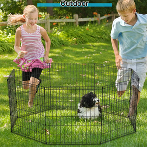 Portable Foldable Pet Dog Playpen Fence Crate Kennel Animal Wire Yard for Indoor Outdoor Puppy - Product Image 2
