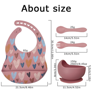 OEM Tùy Chỉnh In Baberos BPA Miễn Phí Không Thấm Nước Silicone Bé Bib Với Thực Phẩm Catcher <span class=keywords><strong>Set</strong></span> Điều Chỉnh Unisex Cho Bé Trai Hoặc Cô Gái - Product Image 2