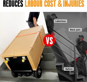 Truk tangan Dolly memanjat tangga elektrik dengan rel karet kereta bergerak tugas berat - Product Image 4