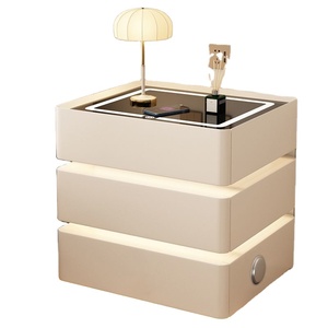 โต๊ะข้างเตียงแบบเรียบง่ายตู้ข้างเตียงอัจฉริยะที่มีแสงเคลื่อนไหวและลำโพงบลูทูธ - Product Image 1