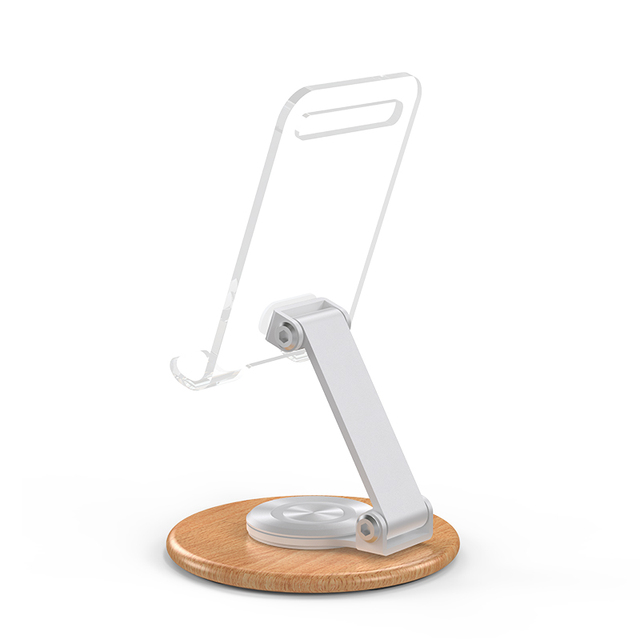 Latest Boneruy Acrylic Beech Wood Phone Holder Rotating Adjustable Desktop Mini Tablet Holder Stand With  Pedestal by Portable