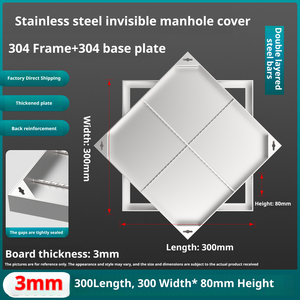 Tapas de alcantarilla portátiles de acero inoxidable, personalizables, fáciles de instalar y ocultas. - Product Image 4