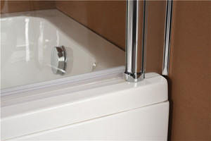 Tira de sellado inferior de ducha de <span class=keywords><strong>bañera</strong></span> de <span class=keywords><strong>esquina</strong></span> pequeña de 2 paneles pantallas de <span class=keywords><strong>bañera</strong></span> de ducha de vidrio deslizante de baño con marco - Product Image 6