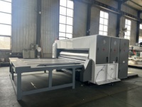 Machine semi-automatique d'impression et de découpe de boîtes en carton ondulé à 3 couleurs, pour boîtes à pizza, avec impression flexo et découpe