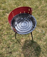Mini gril de fumeur de charbon de bois Portable sans fumée barbecue rond en acier et en métal de fer pour le camping d'arrière-cour de jardin