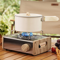 Réchaud à gaz portable coupe-vent en métal, flamme spirale, pour camping, randonnée, pique-nique, voyage, vente en gros, équipement de cuisson au butane