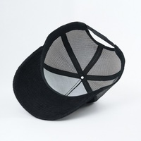 Casquette Trucker en Corduroy Personnalisée, Snapback 5 Panneaux avec Maille et Patch, Réglable pour Adultes Unisexe, Style Urbain