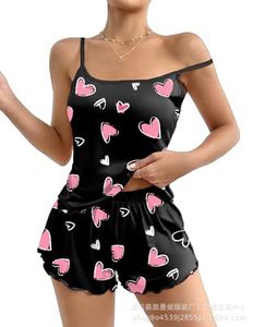 Conjunto <span class=keywords><strong>de</strong></span> <span class=keywords><strong>Pijamas</strong></span> para <span class=keywords><strong>Mujer</strong></span> al por Mayor, 2 Piezas, Estampado Lindo, Ropa <span class=keywords><strong>de</strong></span> Dormir, Camiseta y Pantalones Cortos, Tallas S-XXL, Tallas Grandes Disponibles, Múltiples Estampados - Product Image 5