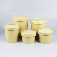Bol à nouilles en papier kraft isotherme jetable de qualité alimentaire 100% écologique et biodégradable pour aliments chauds, personnalisable