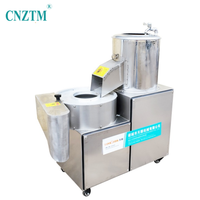 Hete Aanbieding Semi-automatische Elektrische Motor Multifunctionele Groente Fruit Aardappel Schil- en Snijmachine SUS 304 RVS
