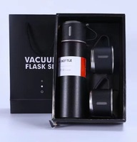 Precio bajo, alta calidad, 500ml, ventosa de negocios, termo, termo de acero inoxidable, juego de regalo, una taza, dos tapas, caja de regalo
