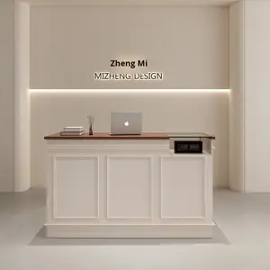 Bureau de <span class=keywords><strong>caisse</strong></span> enregistreuse en laque minimaliste de style français en bois durable pour magasin de vêtements pour hommes et femmes café réception de fleurs - Product Image 1