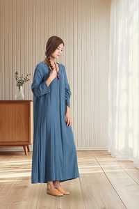 Women Linen Cotton Maxi <b>Dress</b> Oversized <b>Loose</b> Fit Summer <b>Dress</b> With Pockets Plus Size Clothing B2B Wholesale Supplier Manufactur - Product Image 1