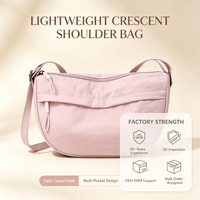 Sac à bandoulière Hobo en nylon léger et décontracté pour les trajets quotidiens, le shopping et les activités de plein air, avec plusieurs poches, sac à main quotidien