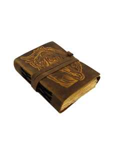 Carnet en cuir gaufré motif cheval fait main, carnet à couverture rigide vintage, journal rustique pour écrire, dessiner, esquisser et offrir en cadeau - Product Image 2
