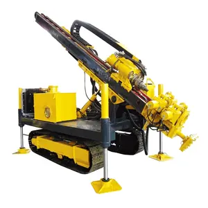 Crawler type 700m water well drilling rig driven by Portable screw air compressor Hydraulic Rock Drill