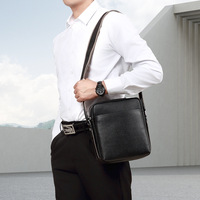 Personnalisé Vintage Crazy Horse Cuir Designer Personnalisé Imprimé Sling Bandoulière Sac en Cuir Véritable Messenger Sac à Bandoulière pour Hommes