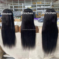 Perruques de Cheveux Humains Naturels Vierges Indiens Bruts 13x4 HD, Perruque Frontale Full Lace Transparent Glueless