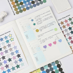 Feuilles d'autocollants découpés sur mesure, autocollants décoratifs de scellement, pois, dégradé, cœur, dessin animé, autocollants créatifs pour téléphone portable - Product Image 3