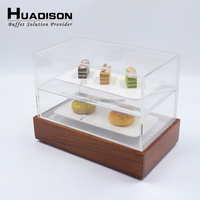 Huadison Restauration Équipement Buffet 2/3/4 Niveaux Cupcake Plateau De Mariage Bonbons Cookie Dessert Rack En Bois Gâteau Rack