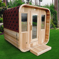 Sauna extérieur en bois massif de 6 kW à prix bas, fabriqué en Chine, avec panneau de commande informatique