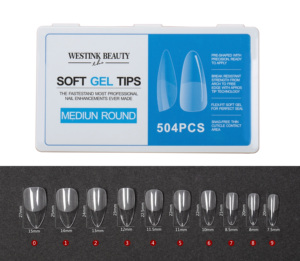 Capsules à ongles, lot de 504, pressés, en boîte, art de manucure et de pédicure - Product Image 1