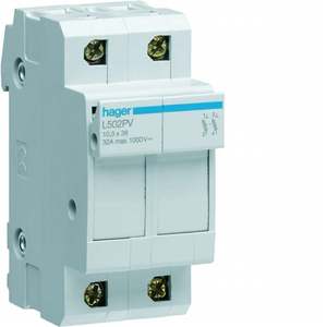 L502PV Personalizzabile con Portafusibili Hagers Fotovoltaico 10.3X38 2P 1000 V DC 2 Moduli DIN - Product Image 1