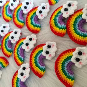 Spilla per Bambini Fatta a Mano in Lana Ecologica, Decorazione Arcobaleno LGBTQ Stile Ins per Feste - Product Image 4