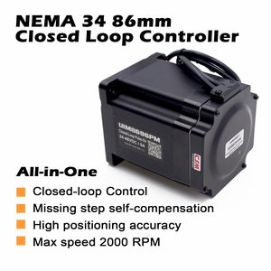 Moteur pas à pas à boucle fermée Uirobot Uim8696pm Nema 34, 24-48Vdc 6A, contrôle Pulse-Dir, hybride 2 phases, arbre de 12 mm - Product Image 2