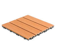 Dalles de terrasse carrées en composite bois-plastique à double verrouillage, surface lisse, imperméables, 18 mm+, pour extérieur