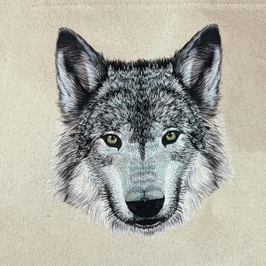 Gahumi Professionnel Personnalisé Tête de Loup Broderie Toile Sacs Fourre-Tout Fermeture Éclair Écologique Meilleure Qualité Couleurs Personnalisées Tailles - Product Image 2